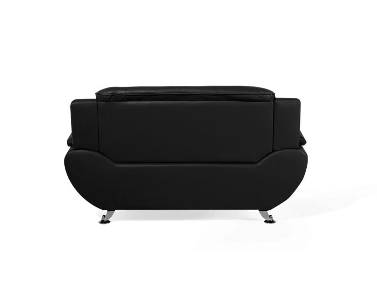SHIRAZ 3+2 LEATHER SOFA SET – BLACK