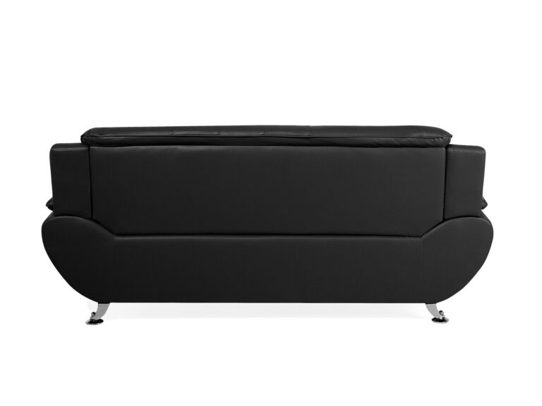 SHIRAZ 3+2 LEATHER SOFA SET – BLACK