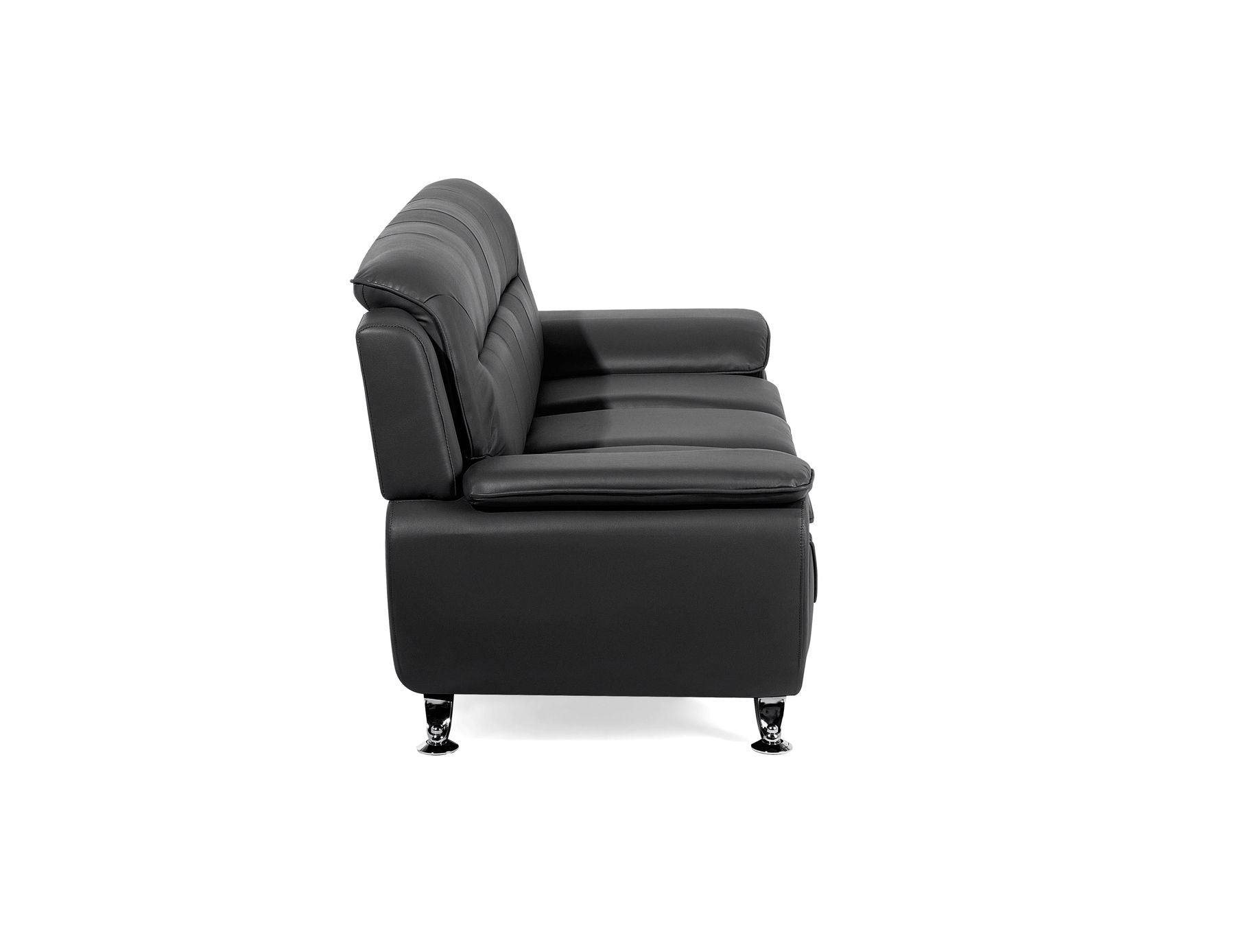 SHIRAZ 3+2 LEATHER SOFA SET – BLACK