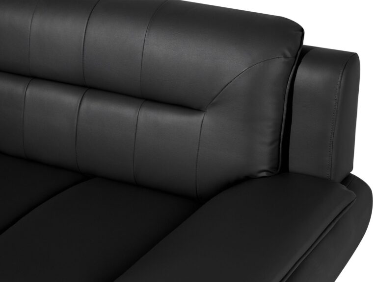 SHIRAZ 3+2 LEATHER SOFA SET – BLACK